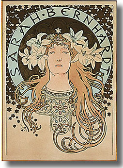 Sara Bernardt in un  manifesto di Alphonse Mucha    