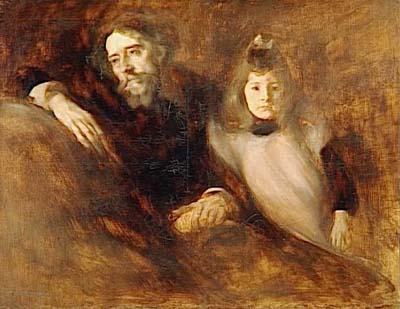 Eugène Carrière-Alphonse Daudet et sa fille Edmée