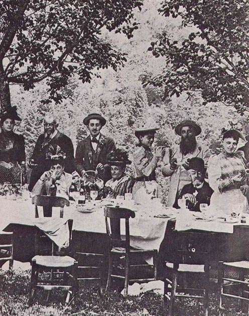 Foto di Proust con un gruppo di amici durante una scampagnata