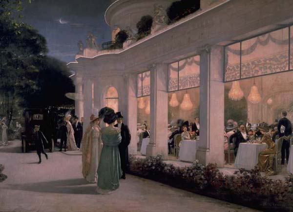 Bois de Boulogne, il ristorante del Pr&eacute; Catelan in un dipinto di Gervex