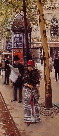 la colonna Morris in un quadro di Beraud