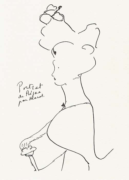 R&eacute;jane in un disegno di Proust, 1906